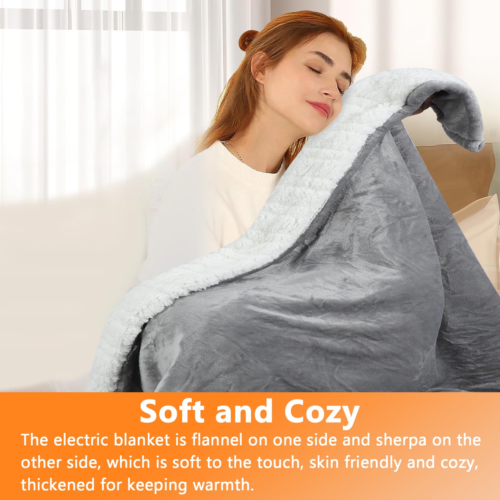 WODHMIEY Heated Car Blanket,1.5M Cord 12V Car Electric Blanket, 3