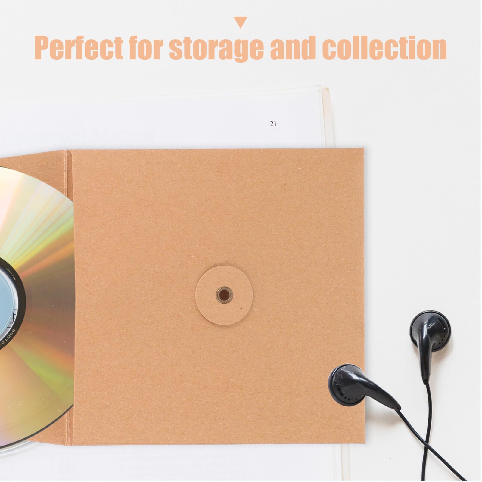 MAGICLULU 10pièces Enveloppes Kraft Papier Pour Cd Et Dvd Lot De Pratiques Pour Rangement Protection Des Disques Manches Et Chic Pour Transport Et Stockage
