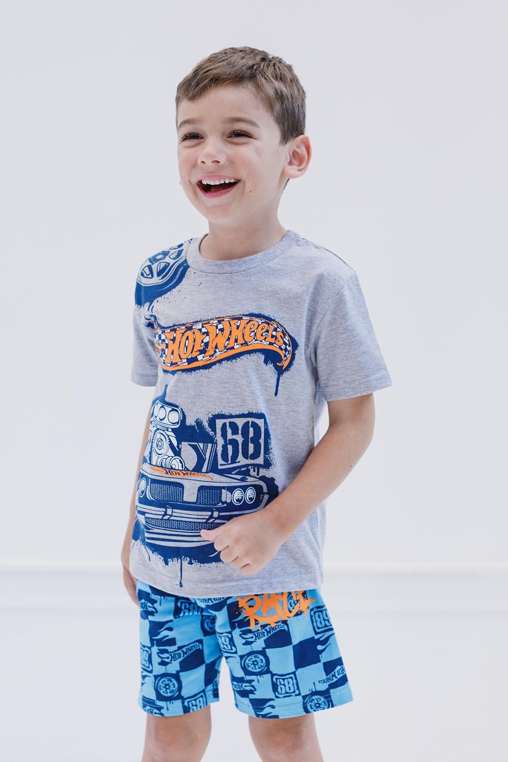 Hot Wheels T-Shirt and French Terry Shorts Outfit Set Toddler to Big Kid - Image 6