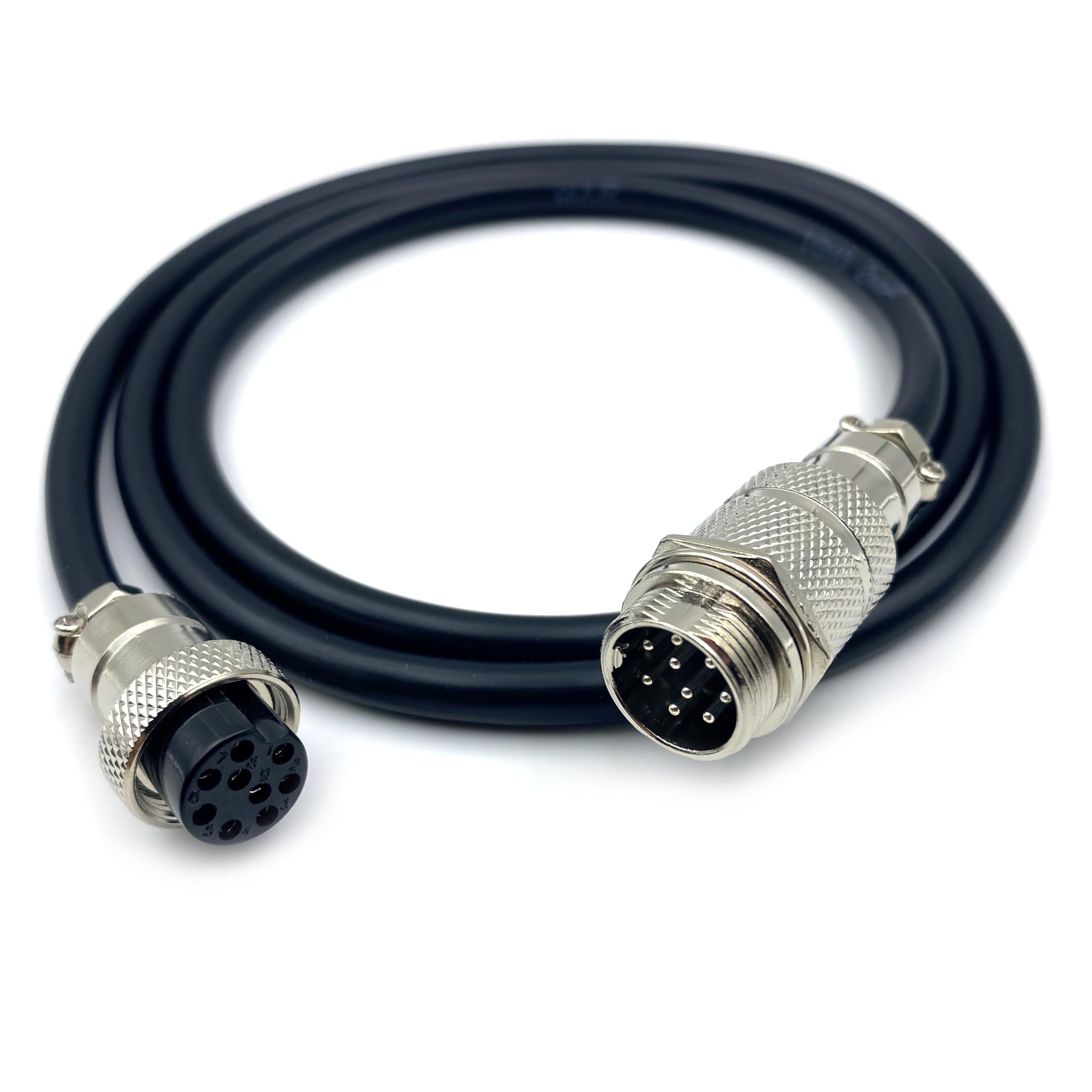 3.28 ft GX16 9 Pin Male to Female Cable, GX16 9Pins Female to Male Head Aviation Cordset Electrical Connector Panel Mount Circular Metal Adapter