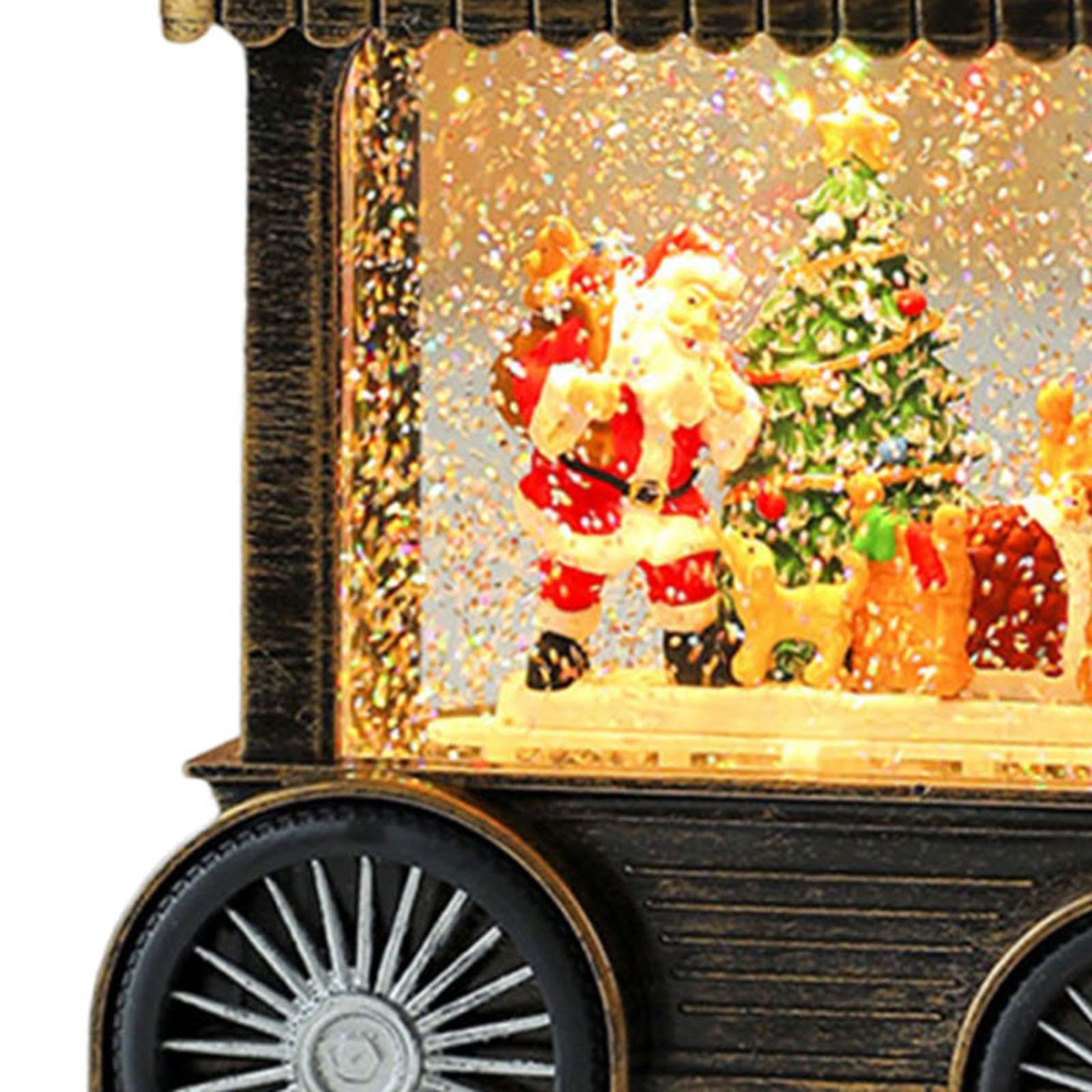 Globo di neve natalizio con musica, ornamento da tavolo glitterato natalizio, carillon natalizio decorativo per centrotavola da festa in casa, Babbo Natale