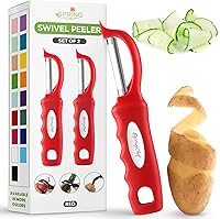 Vista 29 de Spring Chef Pelador de verduras giratorio prémium, color negro