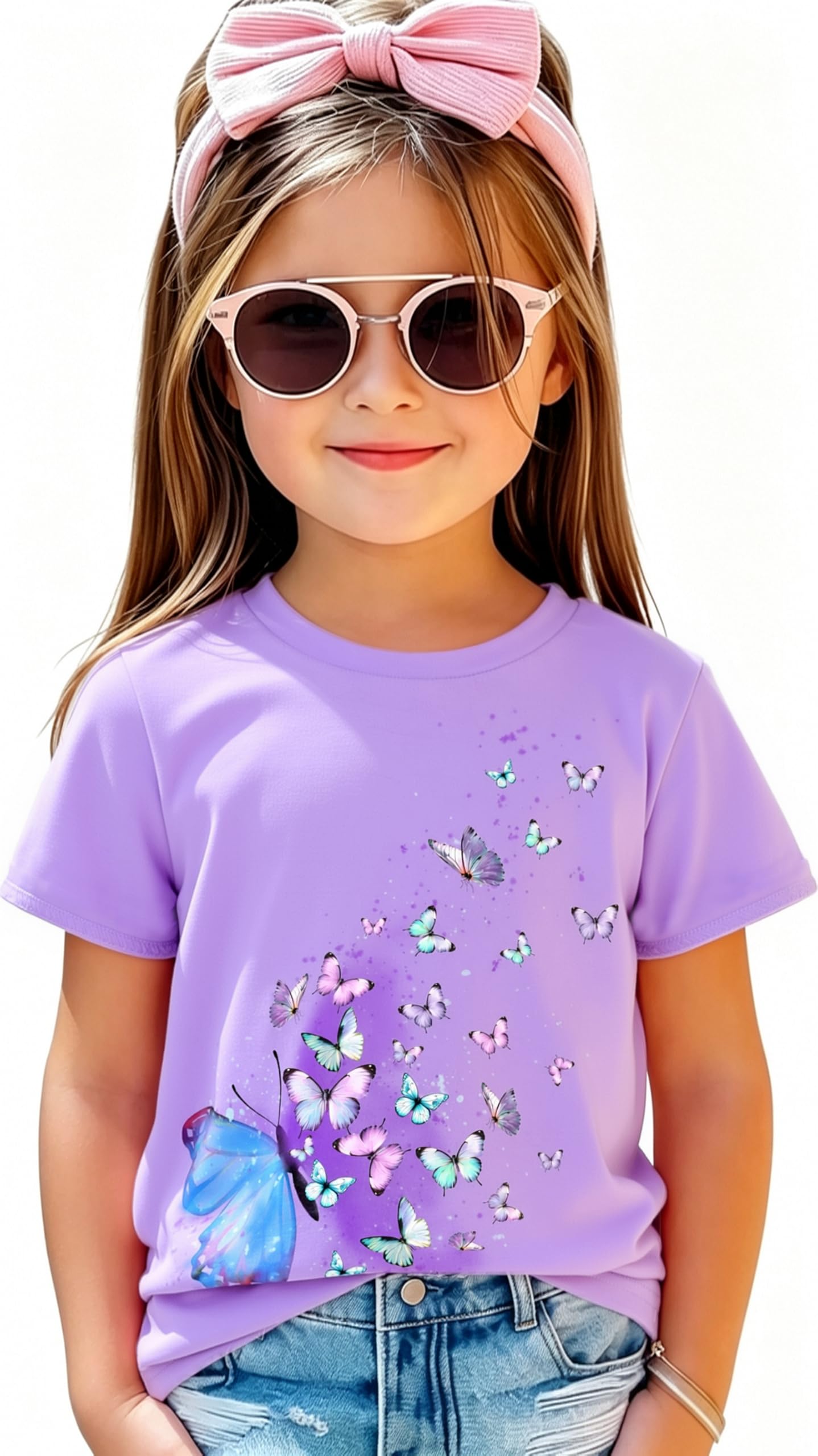 Funnycokid Toddler Girls Graphic T-Shirt, Short Sleeve Tee, 2-8 Years | Colorful Cute graphic tees for girls short sleeves suit school, play, parties or gifts