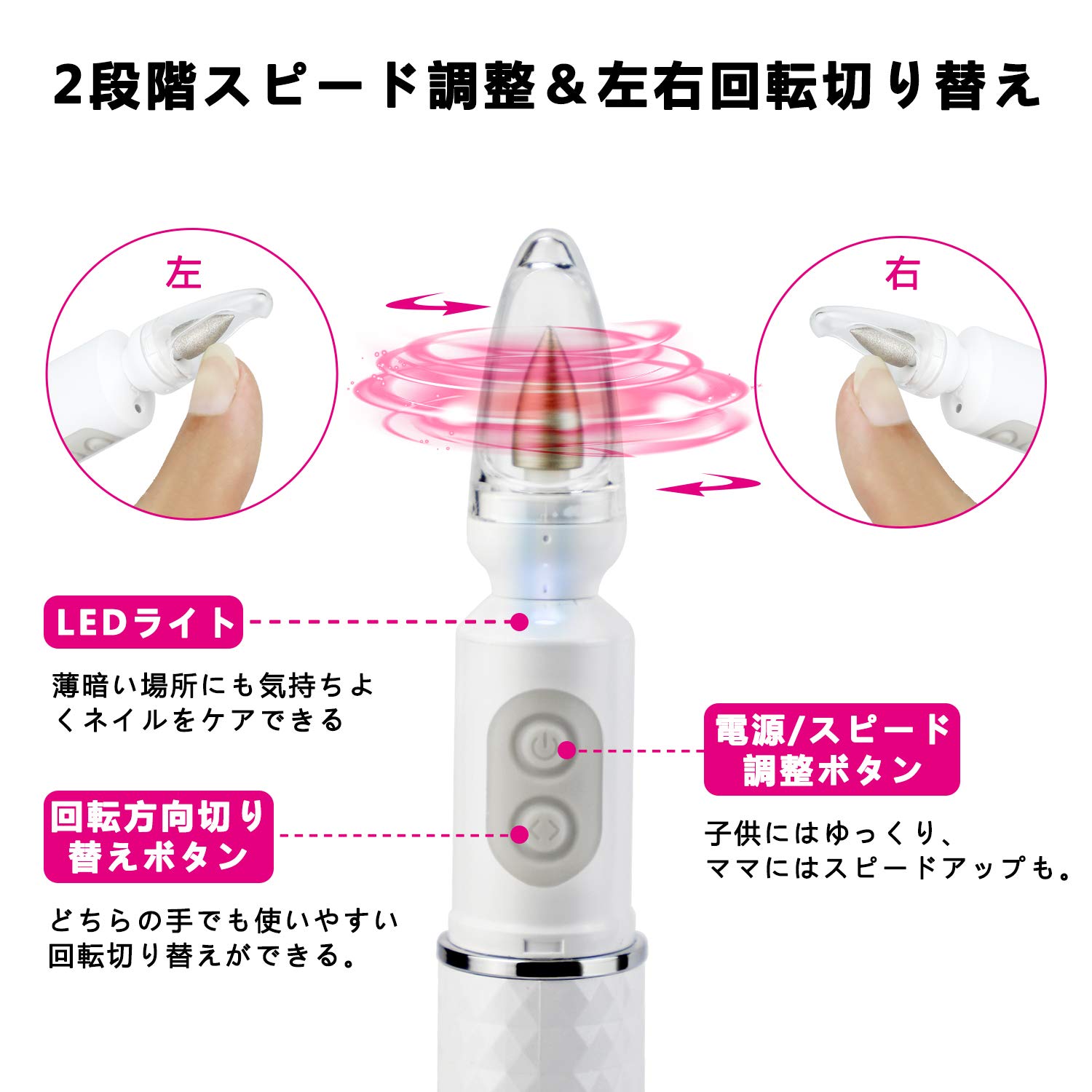 Amazon.co.jp: NARRNA 電動ネイルケアセット 多機能 電動爪やすり 爪