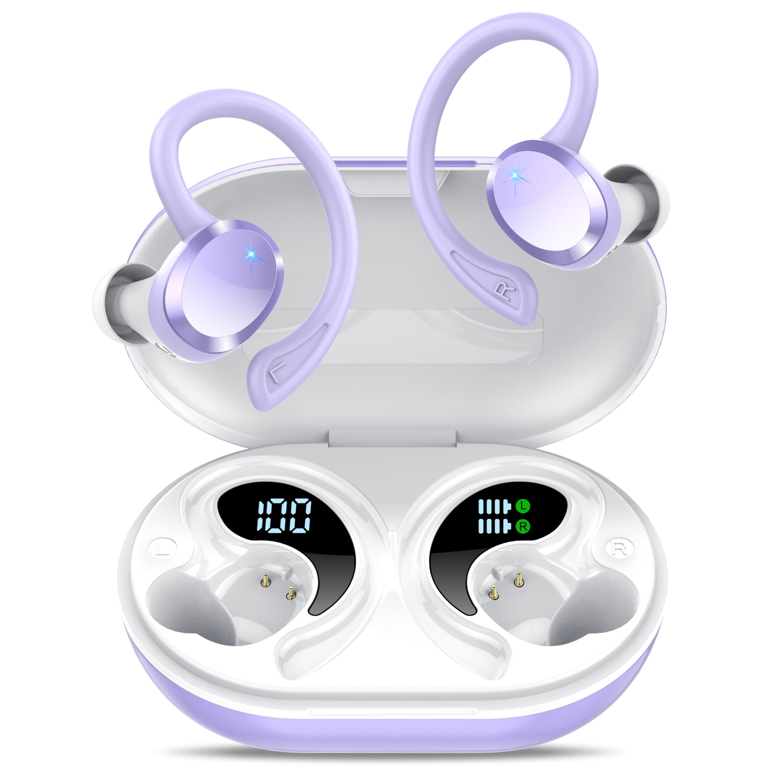 Bluetooth Kopfhörer, In Ear Kopfhörer Kabellos Bluetooth 5.4 mit 54 std Spielzeit LED-Anzeige, 4 ENC Noise Cancelling Mic, IPX7 Wasserdicht Headphones, HiFi Stereo Ohrhörer für Arbeit und Studium