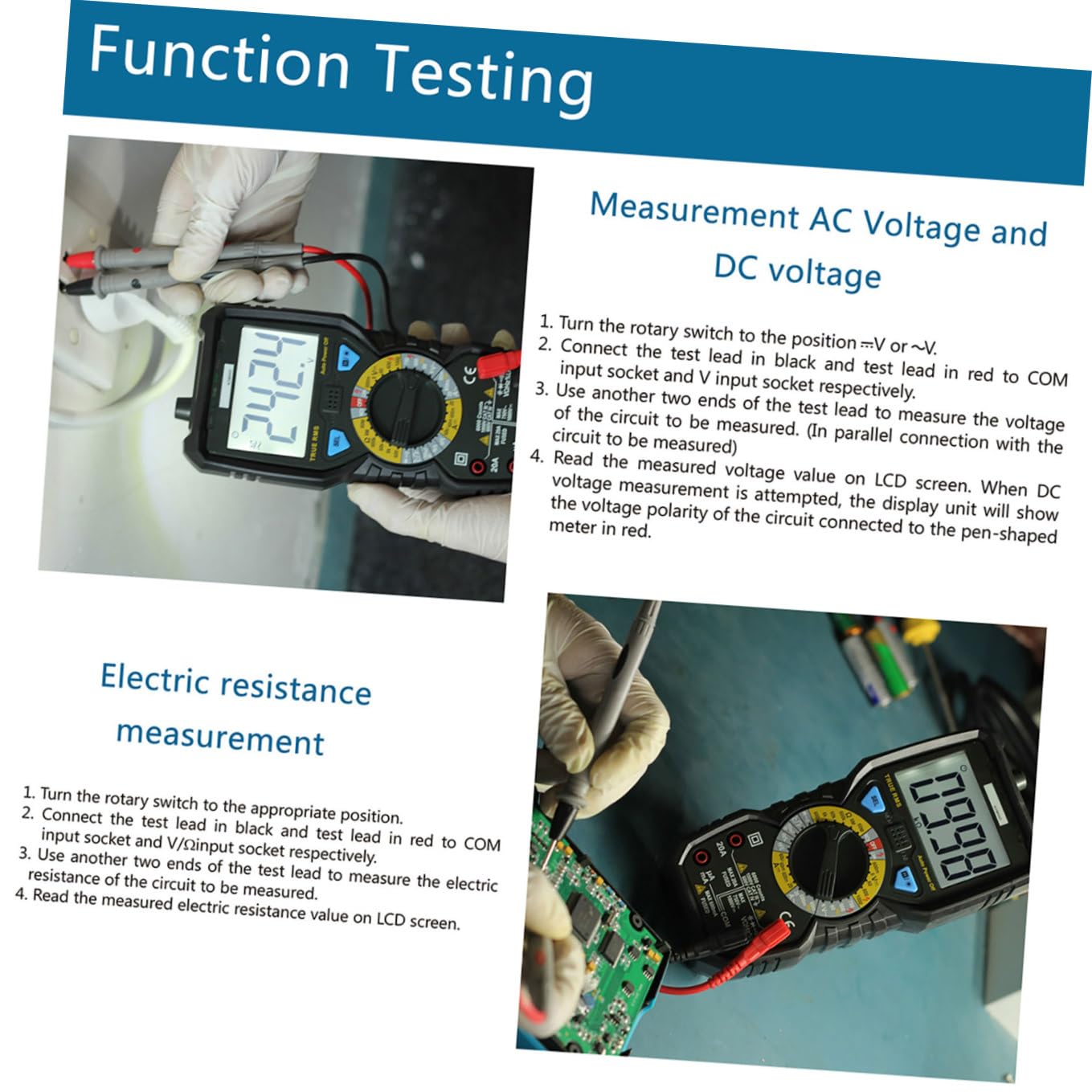 Adm08a Digitalmultimeter mit 6000 Zählungen Spannungsprüfer