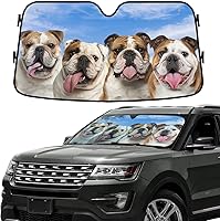 Vista 47 de GENANY Parasol Divertido para Parabrisas de Pareja de Perros Golden Retriever Lindos para Coche SUV Camión (55x30 Pulgadas), Parasol