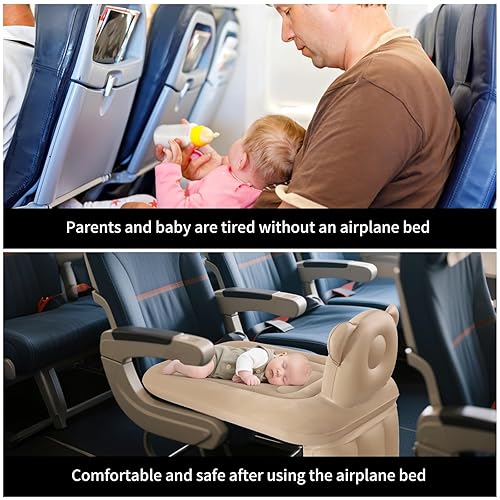 Miniatura 6 de Cama inflable de avión para niños pequeños, cama infantil con diseño de oso de dibujos animados de Exxbdz para niños, colchón de avión diseñado para