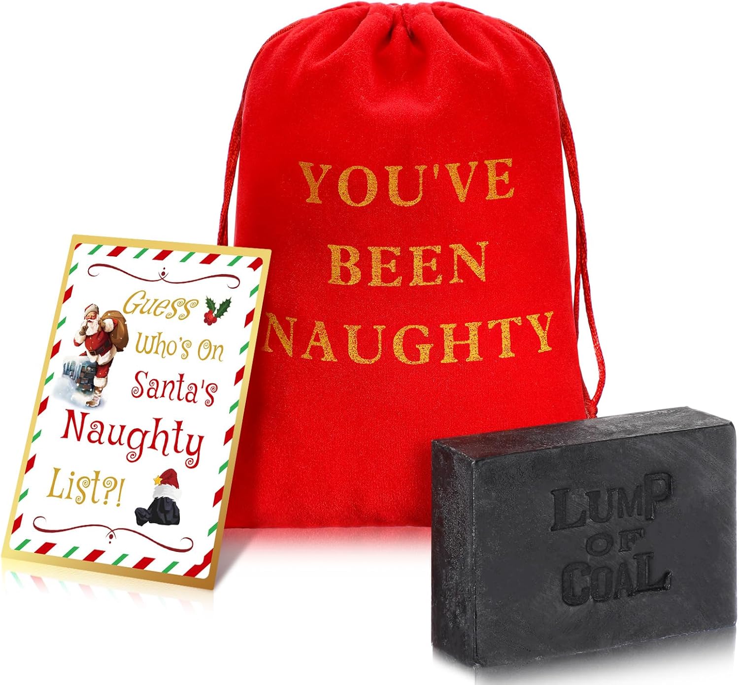 Dimsile Christmas Coal Bag with Lump of Coal Soap You've