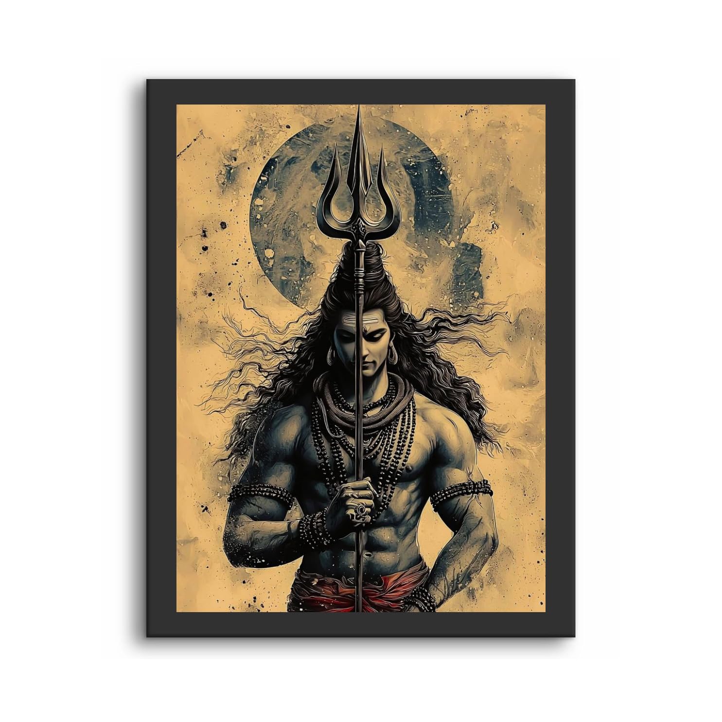 AANCHAL WORLD Lord Shiva Mahadev Photo Frame for Home Decor | Spiritual Wall Art for Pooja Room & Living Room | Premium Synthetic Wood Frame | 11 x 14 Inch-image-28
