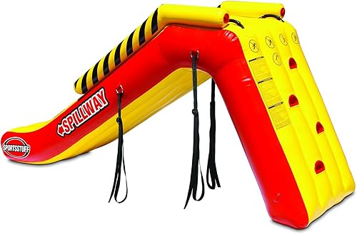 Miniatura 3 de SportsStuff - Diapositiva para muelle de spillway - Tobogán inflable para pontón, amarillo y rojo, grande