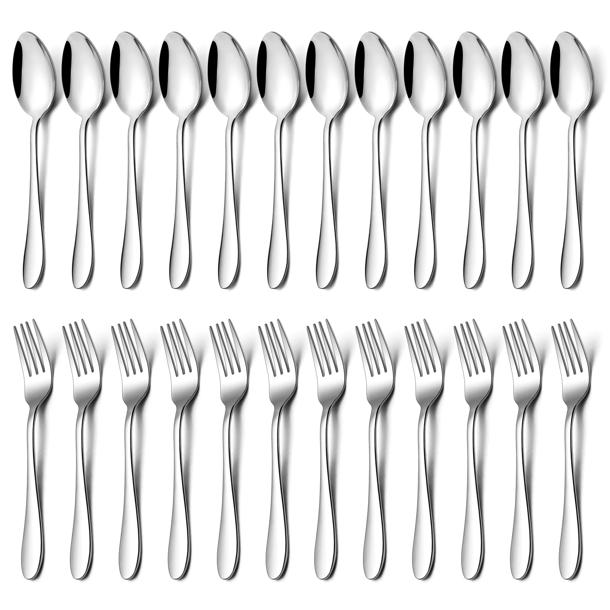 E-far 24-Piece Dinner Forks and Spoons, Stainless Steel Silverware Set, 8" — Amazon image 8