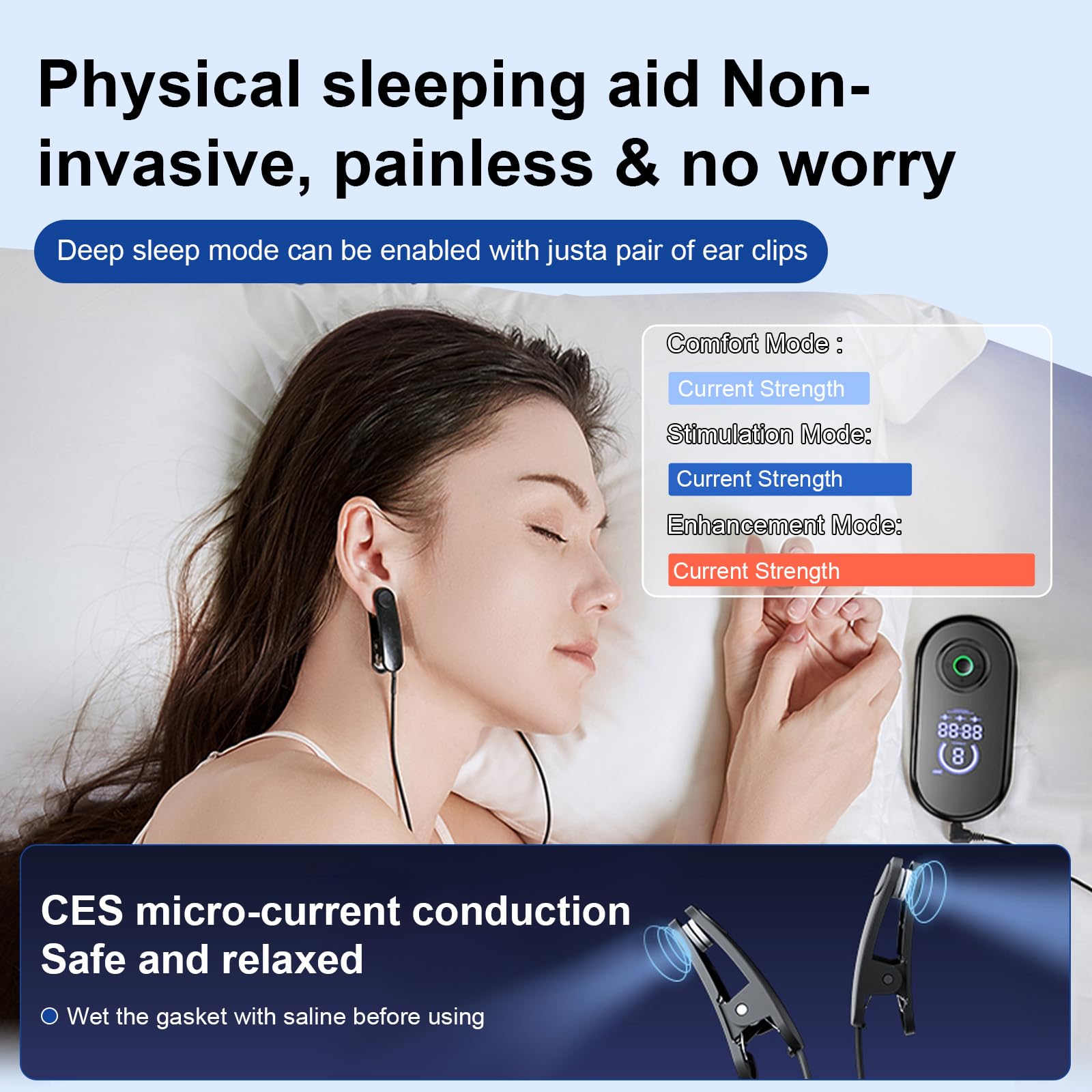 WingFly Vagusnervstimulation Ohrclips Mikrostrom 3 Modi 9-Stufe-Anpassung