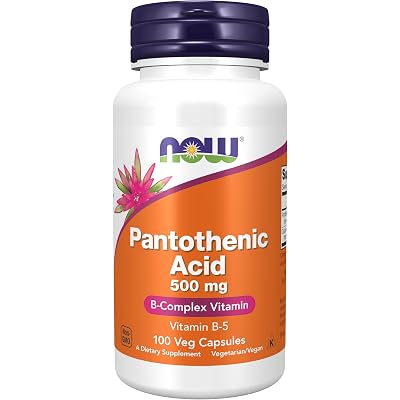 NOW Foods Supplements, Pantothenic Acid (Vitamin B-5) 500 mg, B-Complex Vitamin, 100 Capsules