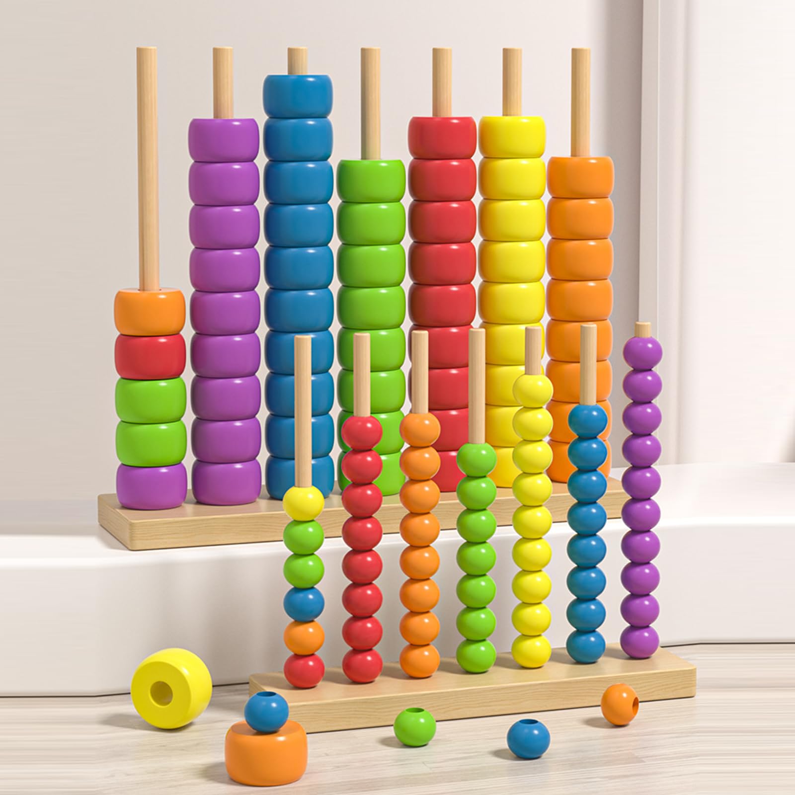 Puzzle impilabile con Anelli Colorati, Gioco Sfida Veloce per 2 Giocatori, Rompicapo competitivo da Tavolo per Serate in Famiglia