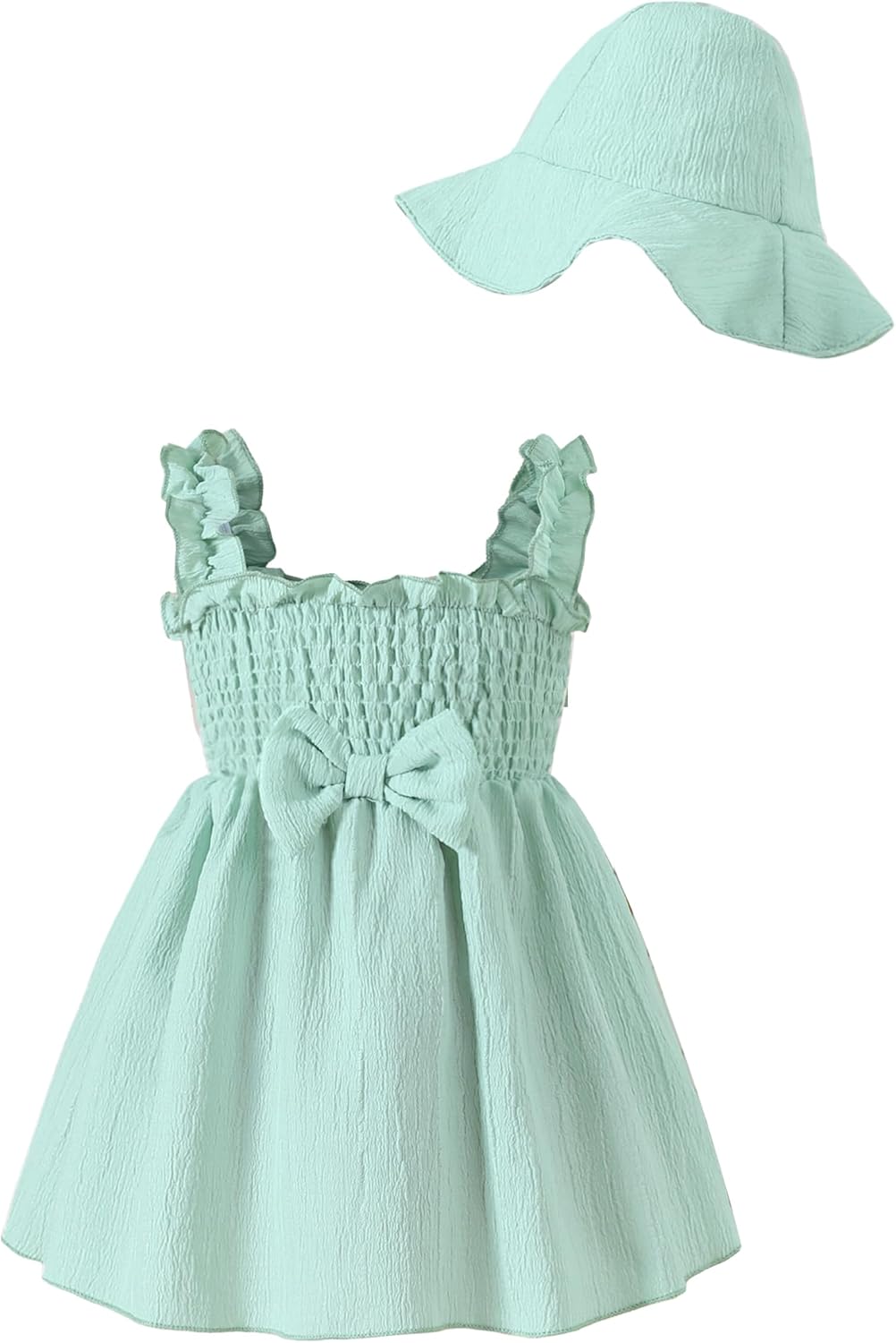 Renotemy Baby Girl Dress Summer Outfits Toddler Girls Clothes Boho Casual Sundress Infant Flower Dresses with Cute Hat