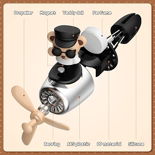 Miniatura 7 de Tallew Ambientador de coche Pilot lindo difusor de coche con salida de dibujos animados, difusor de aire para ventilación de automóvil, perfume
