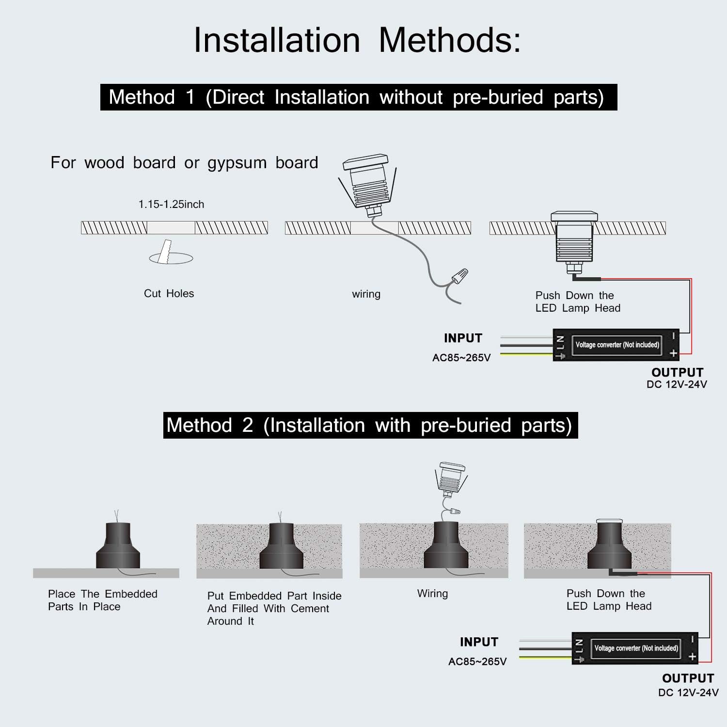 Get Special Price Landscapestation LED Deck Lights 10 Packs, 1W Low Voltage Landscape Recessed Wall Lights 12V Step Light Waterproof Moonlight Step Lights for Driveway Pathway Stair (Warm White 3000K)