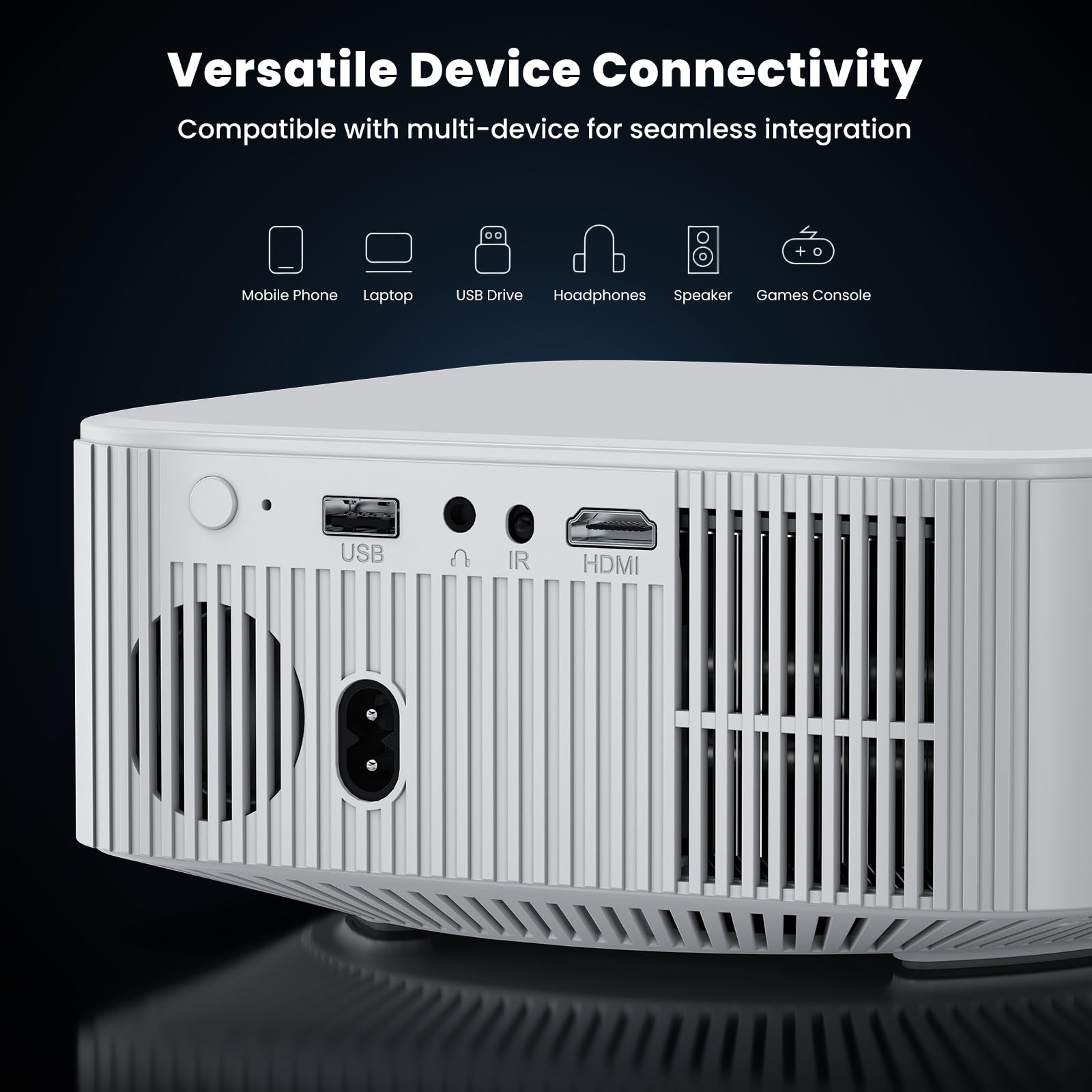 NICPOW 4K Outdoor Projector with Wifi and Bluetooth, Built-in Apps, Smart Projector with Auto Focus & Keystone, 1500 ANSI Lumens and 300" Movie Projector for Outdoor Use view 7