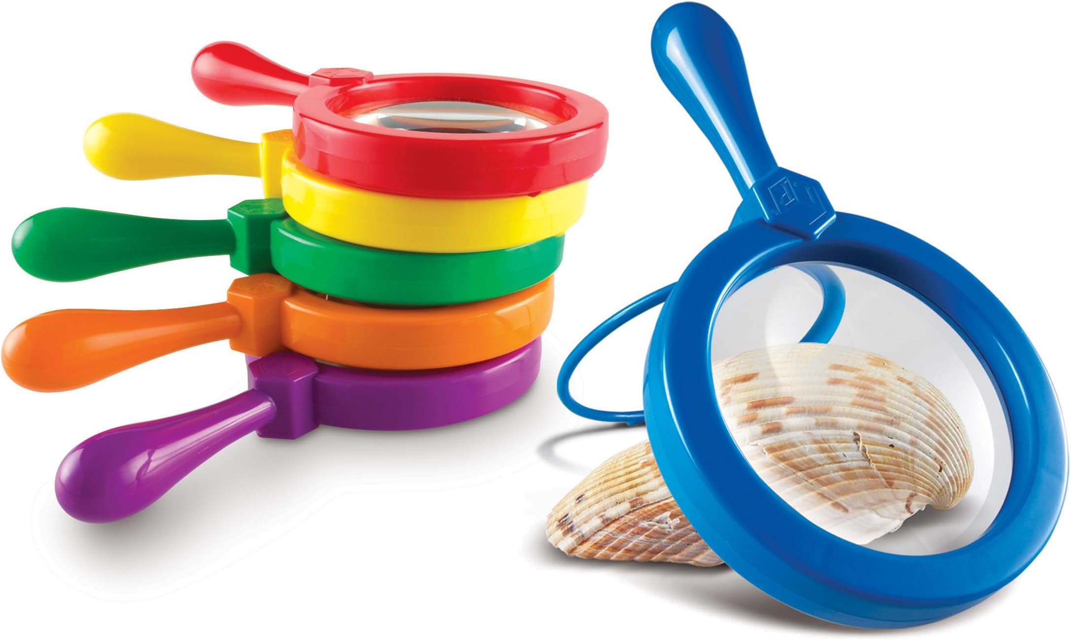 Learning Resources Jumbo Magnifiers - 6 Pieces, Ages 3+ Toddler Learning Toys, Exploration Toys for Kids, Magnifiers for Kids