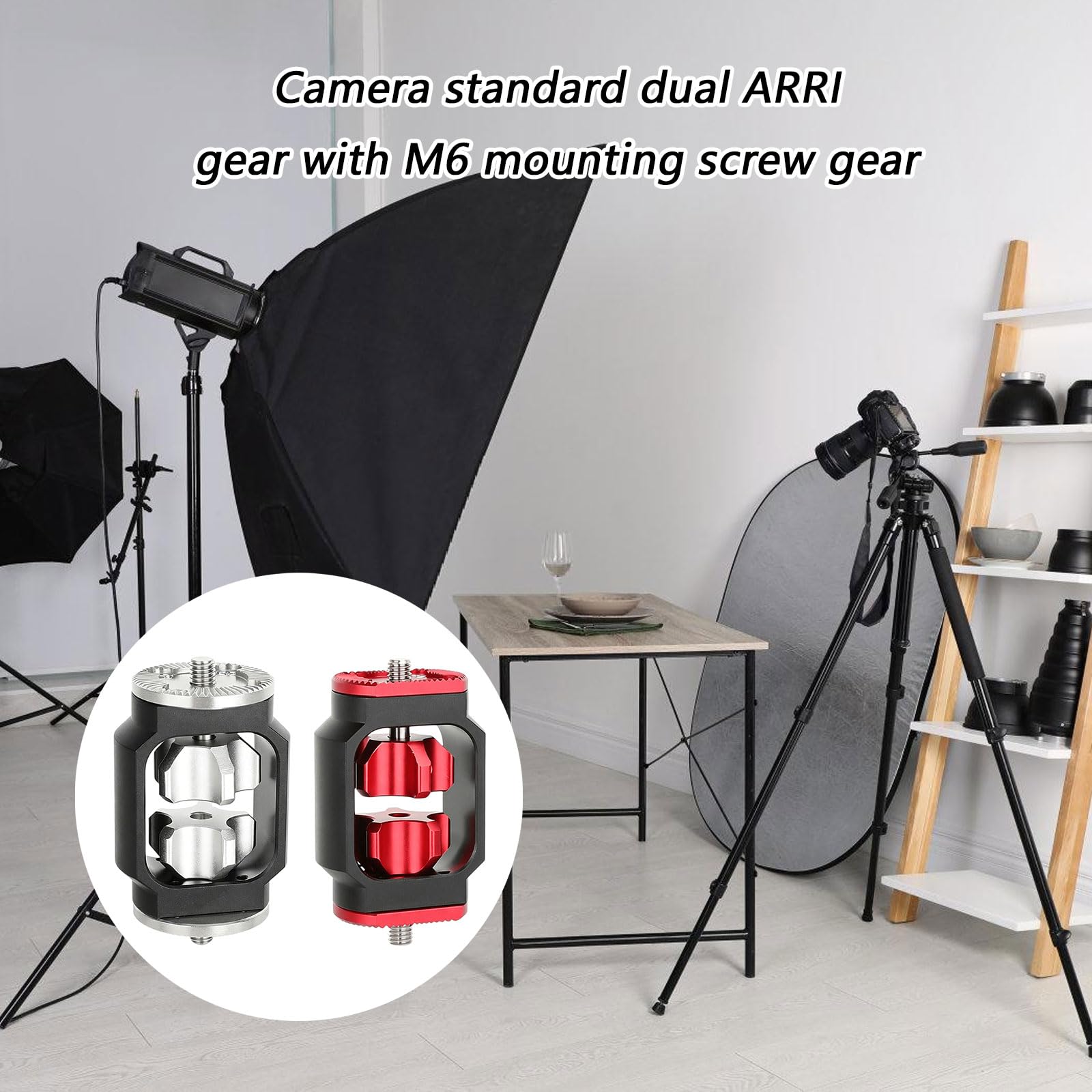 Adaptador de extensión de montaje en roseta con abrazadera de varilla de 15 mm para jaula de cámara réflex digital, rosca macho para accesorios de cámara, fotografía, cinturón de engranaje de metal