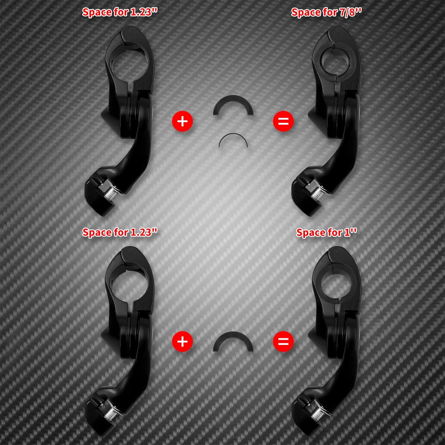 Motorcycle Adjustable Short Angled Highway Foot Pegs Mount Kit Fits For Harley Touring Road King Road Glide Electra Glide Softail Dyna Sportster For 32mm 1.25" 1-1/4" Engine Guards Black