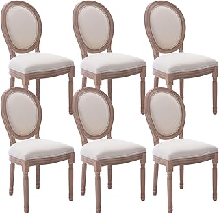 Virabit French Country Dining Chairs Set of 6, Vintage Louis Chairs with...