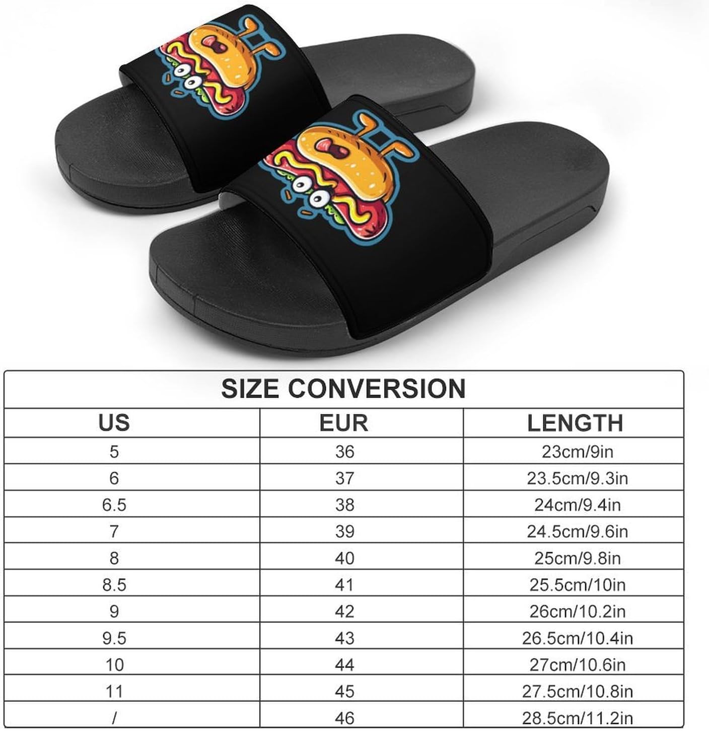 Greedy Hot Dog Hotdog Men's Slippers Casual Non-Slip Slide Sandals Beach Bathroom Shower Shoes for Women