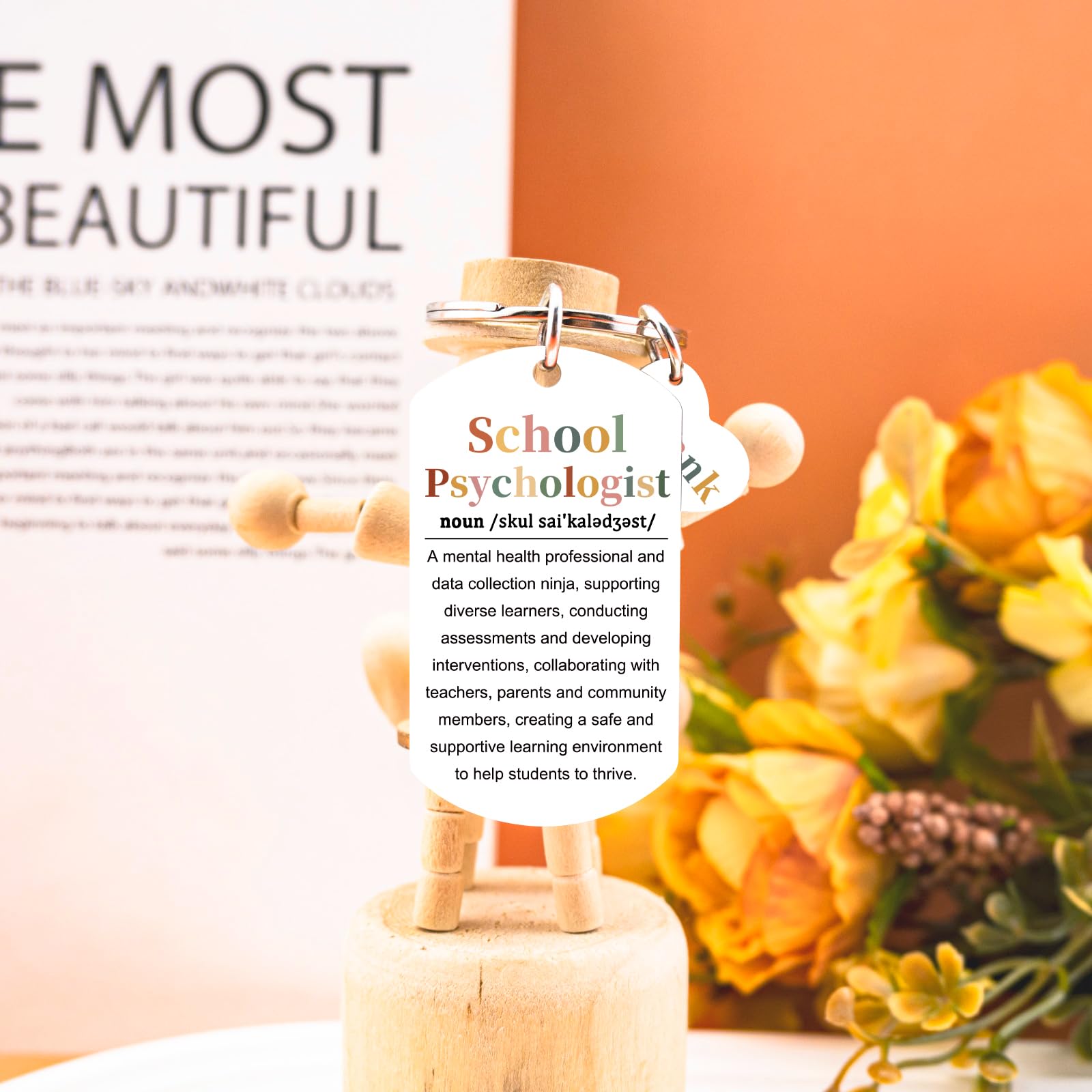 School Psychologist Gifts for Women Men Psychology Keychain Gifts for Counselor Teacher Unique Birthday Christmas Gift for Psychology Majors Cool Stuff School Counselor Gift Ideas