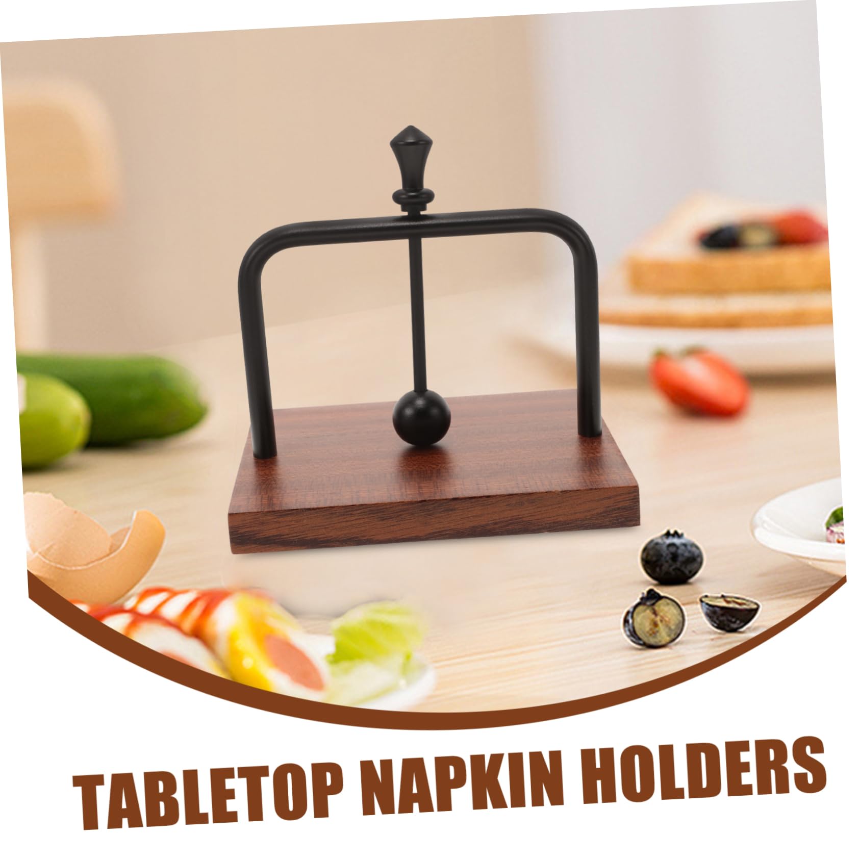 Servilletero Vertical y Construcción Sólida Diseño Creativo de Madera Negra Duradero y Elegante para Mesa Adecuado para Restaurantes y Hoteles