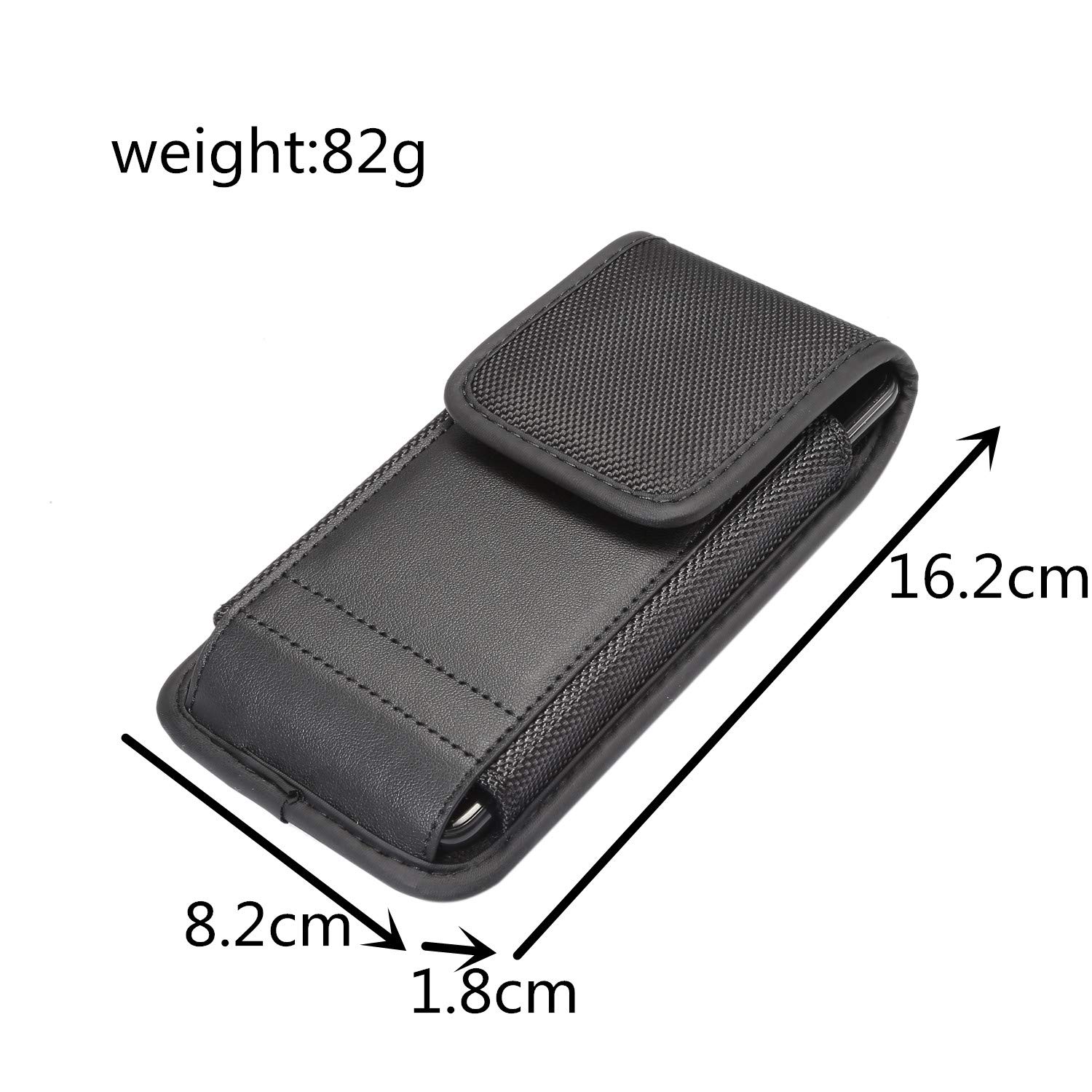 Fondina Porta Cellulare da Cintura Uomo Nero, Borsa con Moschettone