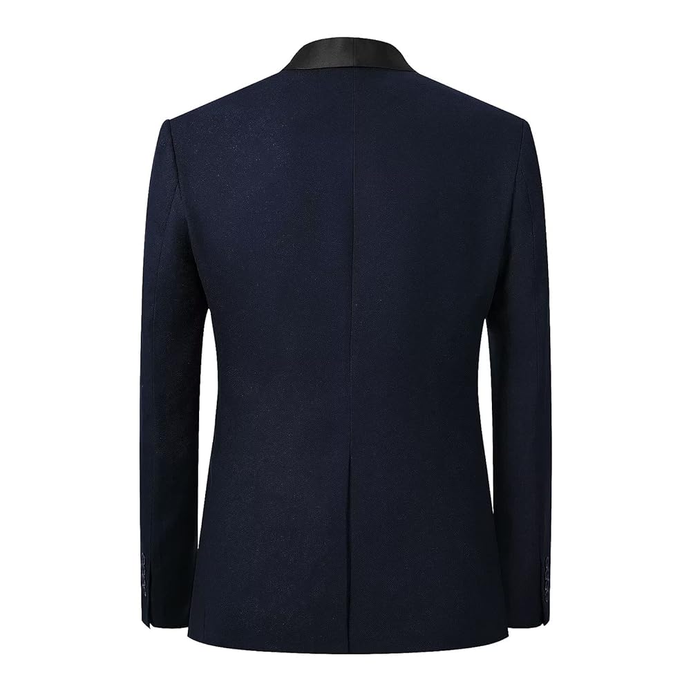 m6392【新品 WEEN CHARM】3ピース スーツ上下 濃紺 180cm WEEN CHARM Men's 3-Piece Slim Fit Suit Set-2-Button Blazer