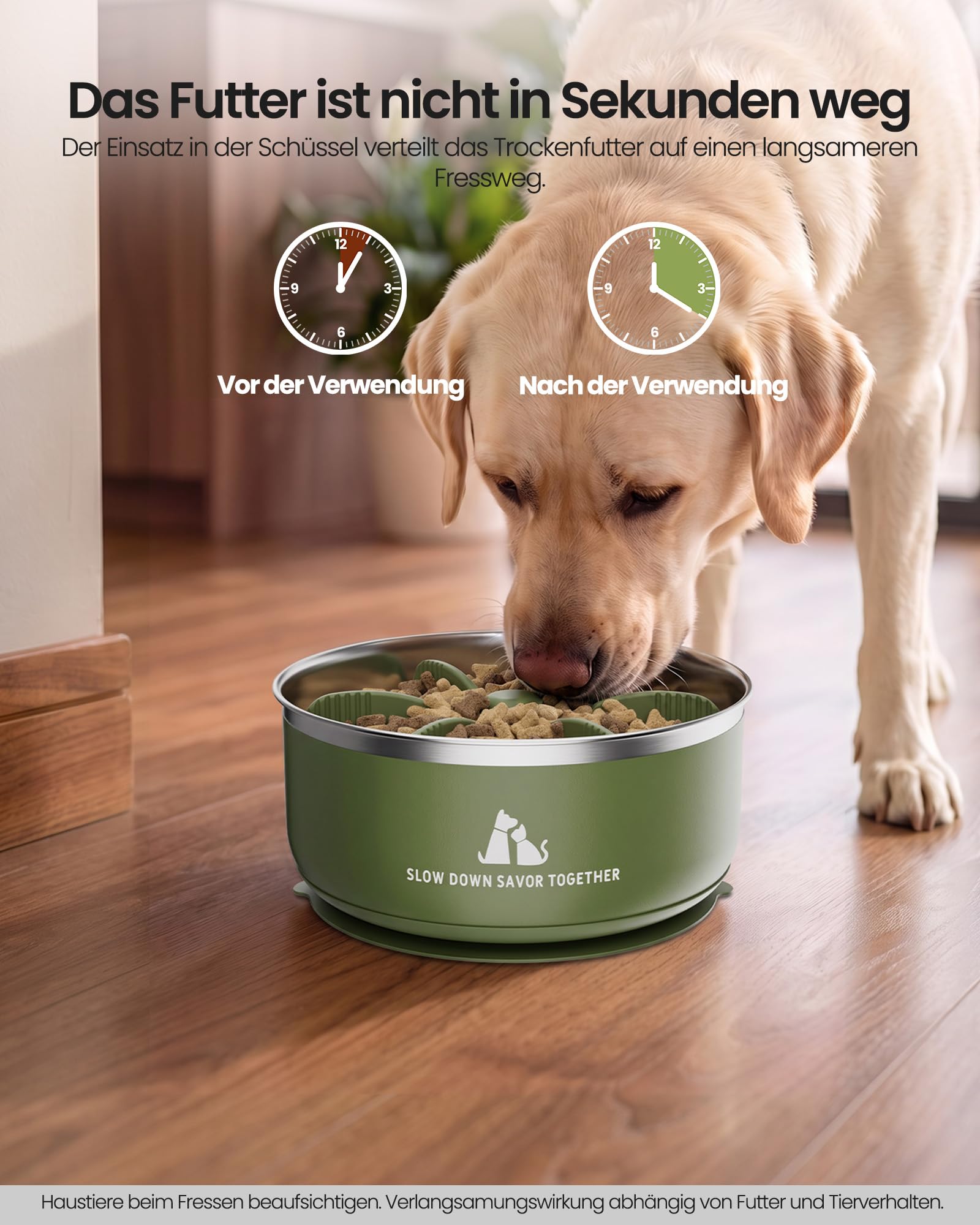 Kittyspout Hundenapf, Anti-Schling-Napf für Hunde, 64 oz, Waldgrün