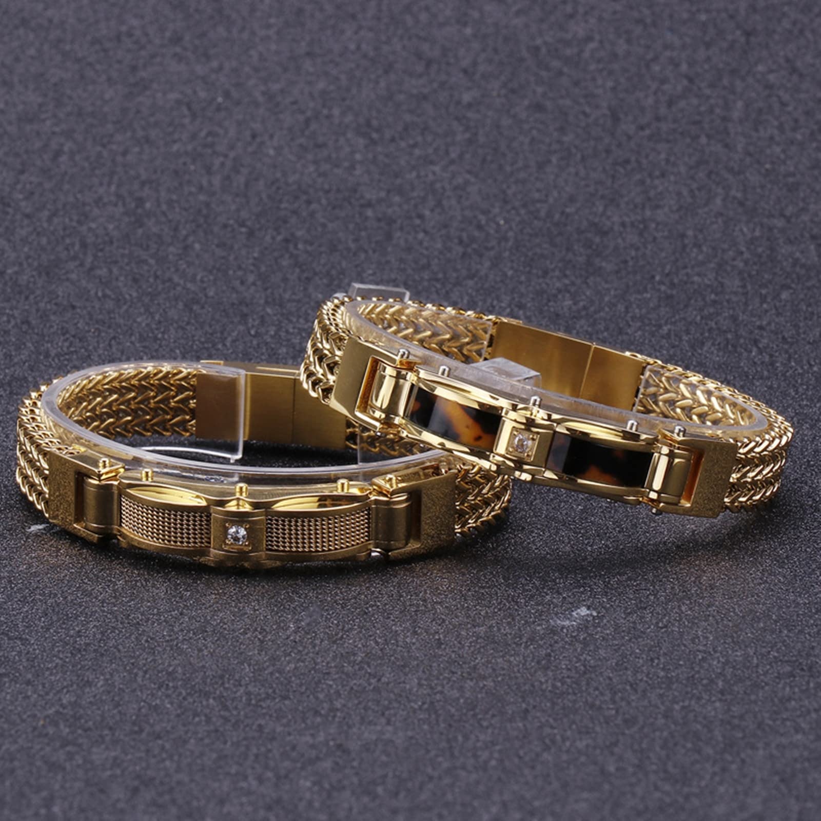 Gliederarmbänder für Herren in Edelstahl, Weizenkette Kettenarmband Hochwertig und Handgearbeitet