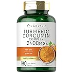 Carlyle Turmeric Curcumin Supplement 2400mg | 180 Powder Capsules | Herbal Complex | Non-GMO, Gluten Free Formula