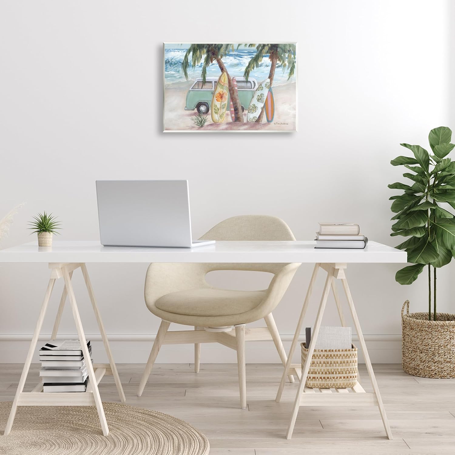 Stupell Industries Summer Waves Tropical Van Surfboards Wall Plaque Art, Design by Pam Britton, 19 x 13