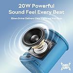 Portable Bluetooth Speaker Wireless, IPX7 Waterproof Mini Speakers, 20W Loud Stereo Bass, 15H Playtime, BT5.3 & TWS, RGB Light, for Shower/Outdoor/Party/Gift/Stocking Stuffers (Blue)