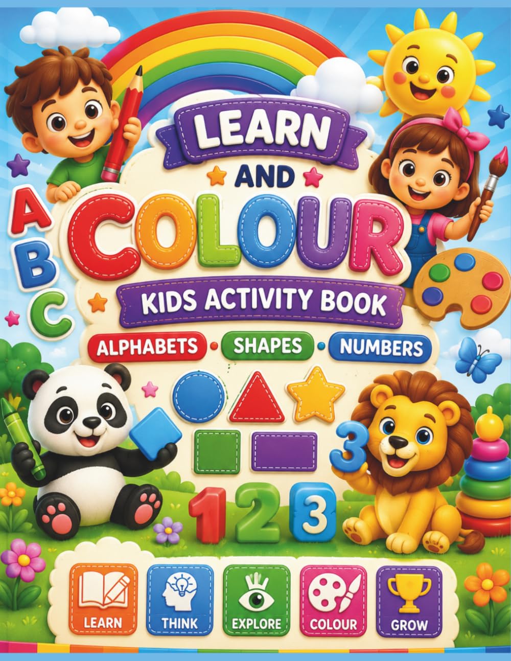 Learn and Colour -Kids Activity Book: Fun and Easy Coloring Pages That Teach Kindness, Sharing, Cleanliness, Responsibility, Healthy Routines, and Positive Behavior for Preschoolers and Young Children
