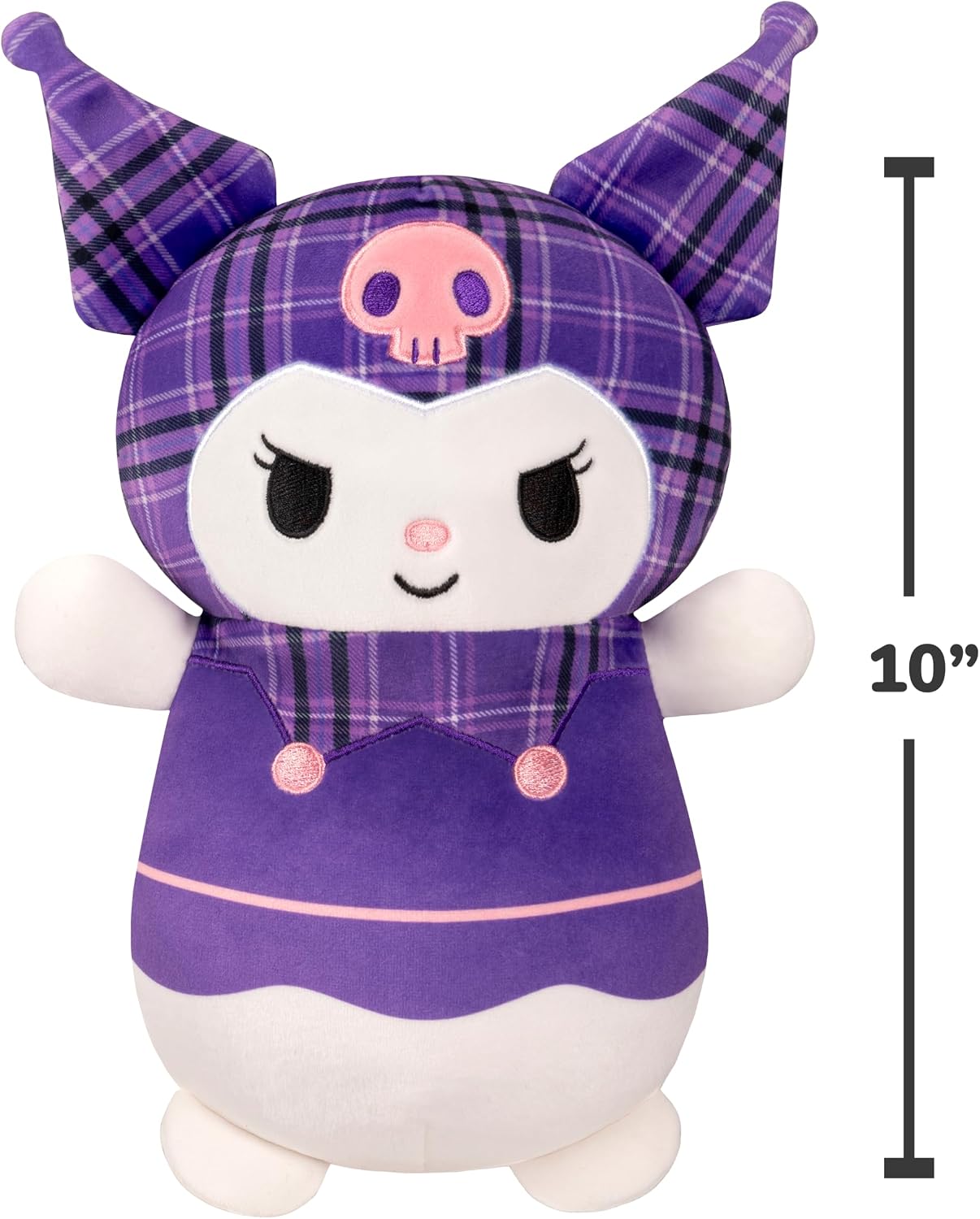 Squishmallows Original Sanrio 10in Plaid Kuromi HugMees – Ultrasoft Official Jazwares Plush (Medium-Sized)