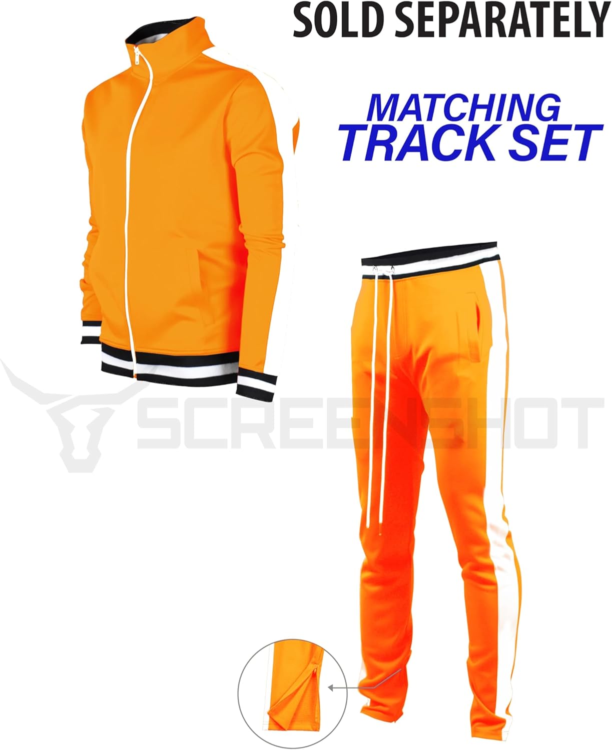 SCREENSHOT Mens Urban Hip Hop Premium Track Jacket - Slim Fit Side Taping Sportswear Urbanwear Streetwear Fashion Top - Image 3