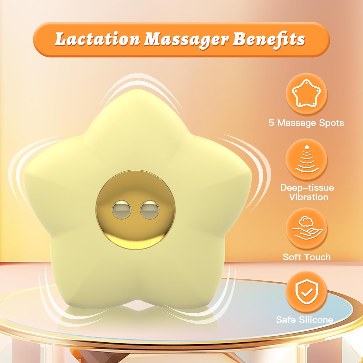 Lactation Massager with Vibration, Breastfeeding Massager for Clogged Milk Ducts, Better Milk Flow, Engorged Breast Relief, New Moms Essentials