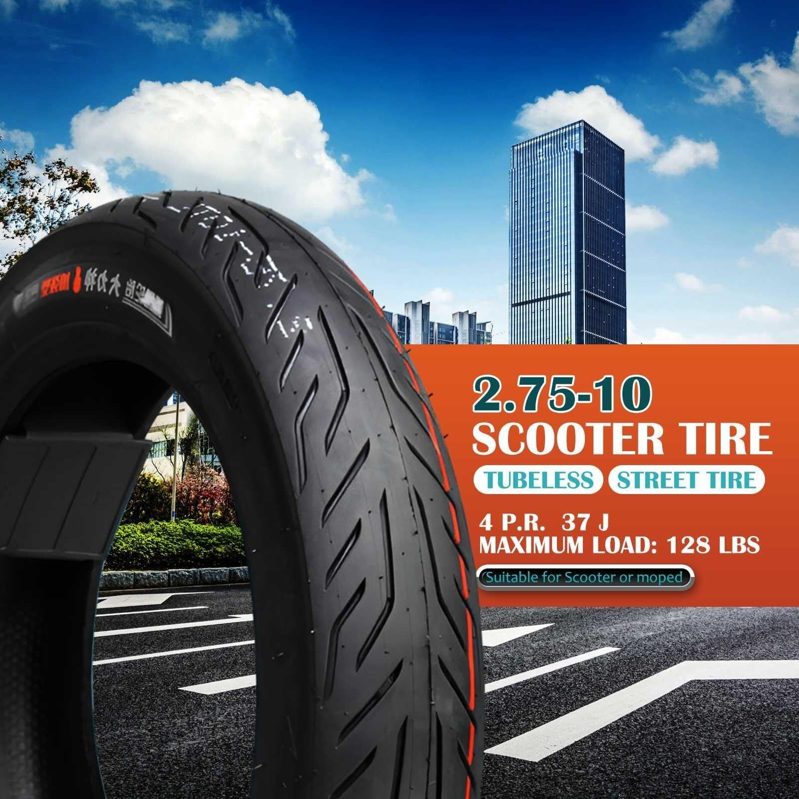 2PC 2.75/10 Bezkamerowy Opona Motocyklowa z 2.75-10 4PR 37J Cichy 2.75 10 Terenowy Przód & Tył
