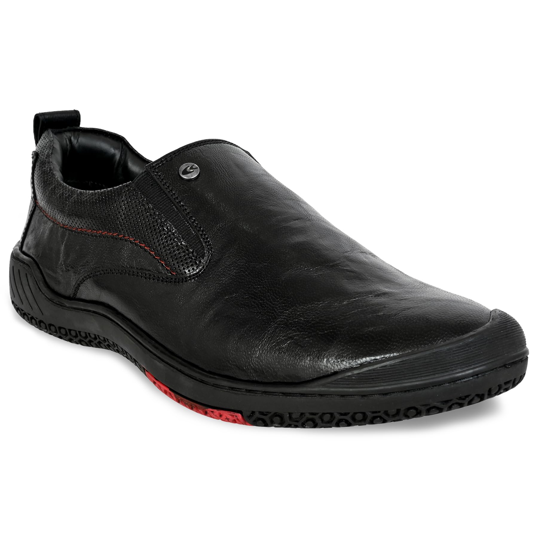 Genuine Leather Casual Shoes with Ankle Support, Anti Slip Technology, Better Padded and Cotton-Like Memory Foam Cushion Insole(40182Color Options- Black/Brown, Sizes- 6,7,8,9,10)-image-28