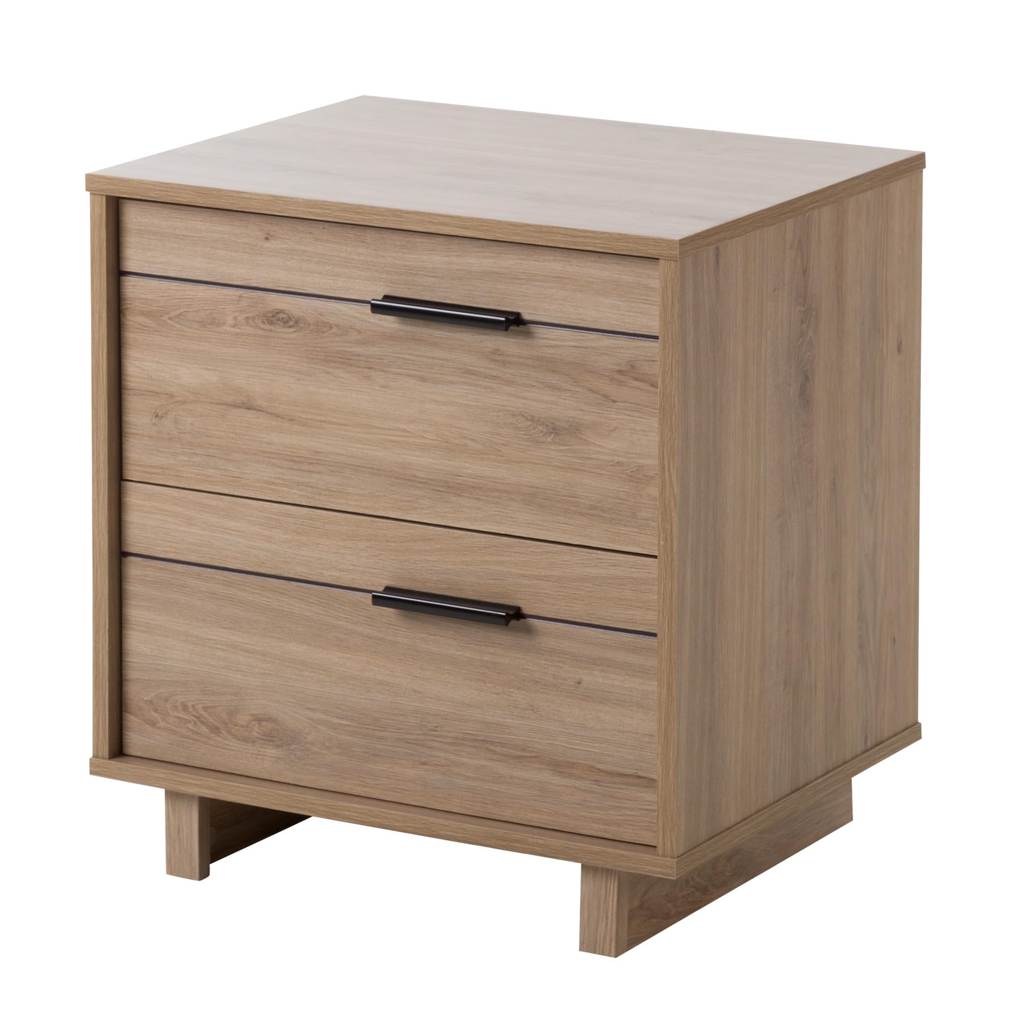South Shore Fynn 2-Drawer Nightstand, 0, 16.5"D x 21.06"W x 23.06"H, Rustic Oak
