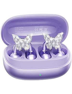 Kinglucky Gen2 Clip-On Earbuds with Butterfly Earrings Charge Store Without Removing Earrings Comfortable Fit 50H Playtime Bluetooth Open