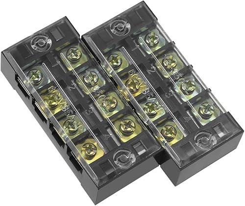 uxcell 2 unids 4 posiciones filas dobles 600 V 35 A barrera de alambre bloque terminal tira TB-3504L
