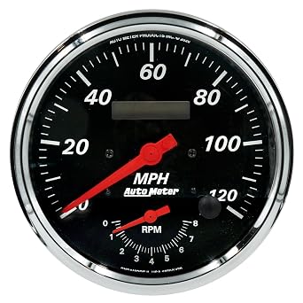 Auto Meter 1470 Gauge, Tach/Speedo, 5", 120Mph & 8K RPM, Elec. Program., Designer Black