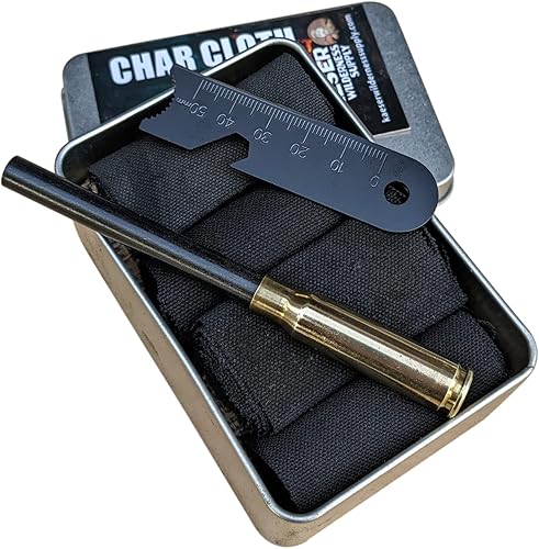 Miniatura 1 de Charcloth Char Cloth hecho a mano en Estados Unidos Kit de iniciación de incendios Ferro Rod Striker para Bushcraft Camping Survival Hunting Outdoor