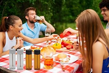 5 Pcs Leak-proof Mini Glass Bottles Set, Portable Travel Containers for Spices, Seasonings Travel & Kitchen Essential