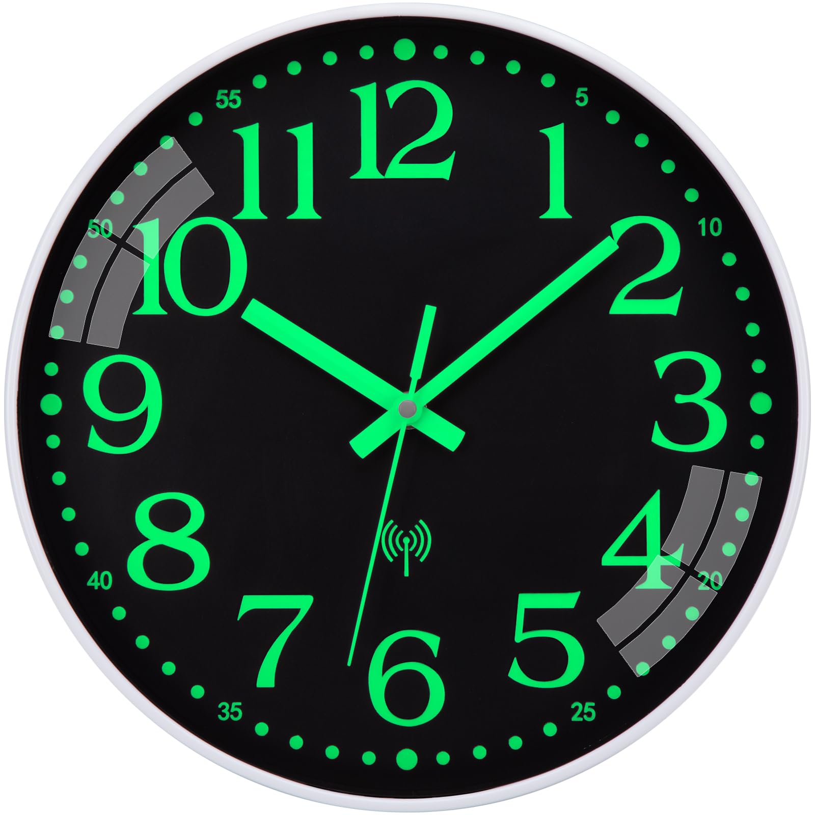 NESIFEE Wanduhr Funk Leuchtend im Dunkeln Wanduhr Ohne Tickgeräusche Funkuhr Funkwanduhr 30 cm Groß Batterie Lautlos Einfach zu Lesen für Zimmer Zuhause KüChe Schlafzimmer Büro Schule